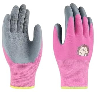 HEALBYBLE Selbstgemachte Kinder-Sicherheitshandschuhe, robust, wasserdicht, for Gartenarbeit, rutschfest, Latexhandschuhe for Kinder, durchstichfest, for die Küche,Langlebiger(Pink,Xs)
