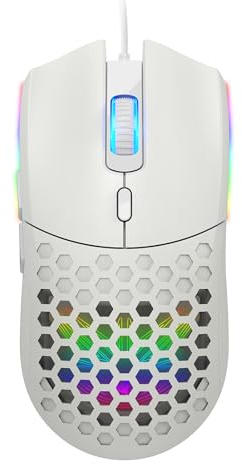 Annadue Gaming-Maus Kabelgebunden, Ergonomische Gamer-Laptop-PC-optische Computermäuse mit RGB-Hintergrundbeleuchtung, Einstellbar 6400 DPI, für 7/8/10/2000/XP/Vista, für MacOS, für (S500 Schwarz)
