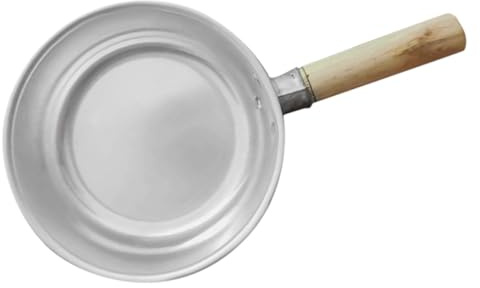 BESPORTBLE Cucharón de Aluminio Grueso Pequeño 19,5 Cm con Mango de Madera para Baño y Cocina, Pala de Agua Multiusos, Cucharón para Regar Flores y Uso Doméstico