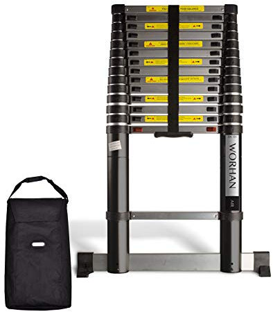 WORHAN® Scala Telescopica Tecnologia Air Soft Close Estensibile 4,4m Allumin con Stabilizzatori 1K4.4Air+bag