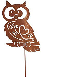 Unbekannt Eule auf Stab Rost Edelrost Metall Rostfigur Deko Dekoration Deko-Idee Dekoeule Dekotier Rostdeko Gartendeko Gartenstecker Geschenk-Idee Geschenk