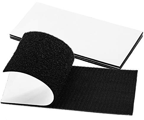 BRAVESHINE Industrie Klettband Selbstklebend Extra Stark, 100x200mm Klettverschluss Selbstklebend 4 Stück Klett Klebeband Schwarz Klebeklett Selbstklebend Stark, Set Haken & Flausch