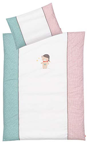 Fehn 060553 Bettwäsche Bruno – Kopfkissen & Bettdecke für Kinder im Set – Mit Bärenmotiv – 0+ Monate – Kissen: 40 x 60 cm & Decke: 100 x 135 cm