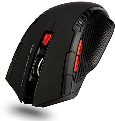Mouse Gaming wireless, Mini Mouse da Gioco da 2,4 GHz e Ricevitore USB,Regolabile Senza Fili Silenziosi, Rilevamento Ottico 1000 DPI,Ergonomico 3 Livelli DPI,per PC Computer/Mac/Laptop,nero