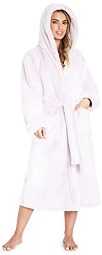 CityComfort Klädkvinnor, fluffiga badrockar för kvinnor, gåvor till henne, L, Rosa