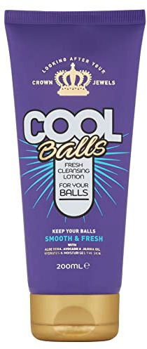 Cool Balls Lozione detergente fresca, 200 ml, regalo di lusso con aloe vera, avocado, olio di jojoba, regalo per la festa del papà, regalo di Natale per adulti per uomini