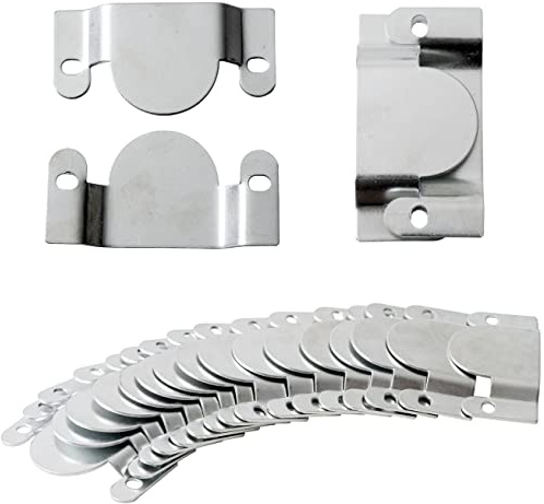IPEA Gancio Connettore a Incastro per Divani, Mobili, Mensole, 20 Pezzi [10 Coppie di Ganci], Agganci in Metallo per Appendere Cornici Quadri e Specchi a Parete, Metallico, Colore Cromato, 96x50mm