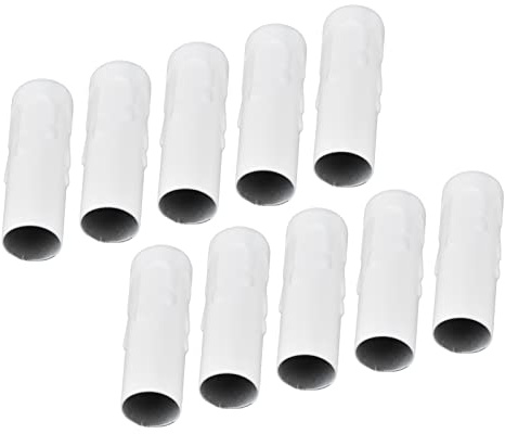 FTVOGUE 10 Stück E14 Kerzenhalter Rohre Kerzenhalter Hülse Beleuchtungszubehör 25x80mm(Weiß)