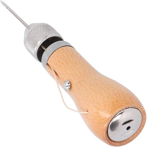 Beufee Stitching Awl Tool, Paper Piercer for Craft and Sewing Bradawl Tool | Professional Hand Stitching Leather Awl Tool Needle Sewing Leather Craft Accessories Repair Pricking Tool for Papercraft