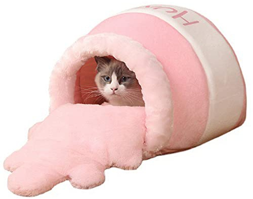 OYhmc Cute Honey Jar Shape Cat Nest Dog House Warm Pet Beds, Pets Sleep Zone Cuddle Cave - Pet Bed for Cats and Small Dogs - Durable, Comfortable, Washable