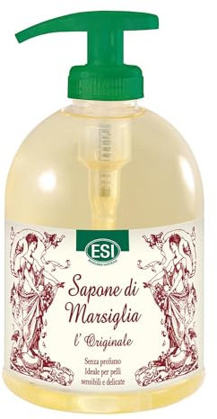 ESI - Sapone di Marsiglia Liquido, l'Originale, Idrata, Nutre e Lenisce la Pelle, Azione Protettiva della Cute, Dermatologicamente Testato, Senza Profumi e Coloranti, 500 ml
