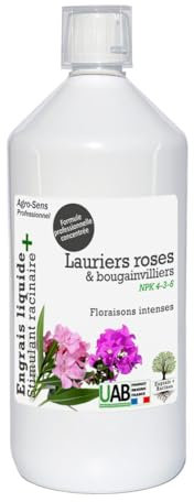 Engrais lauriers roses et bougainvilliers, formule liquide concentrée - Agro Sens - 1 litre (500 litres de préparation)