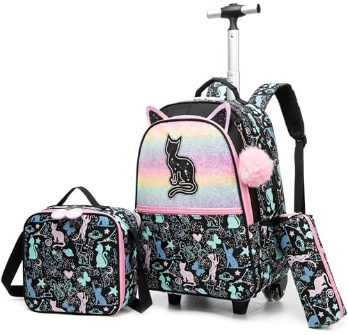 HTgroce Schulranzen Mit Rollen 1 klasse, Rucksack Kinder Trolley Schultasche Rucksack Schultrolley Kinder Schulrucksack School Bag