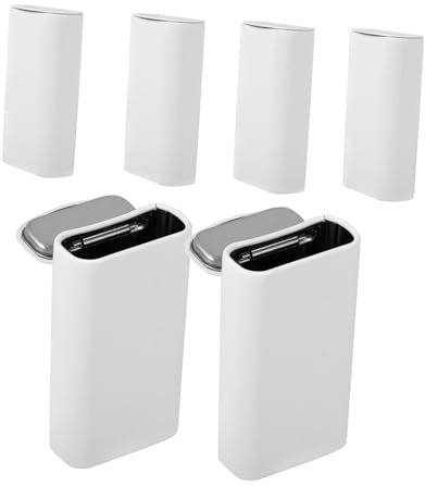 Alipis Small Tin Box with Lid Portable Mini Rectangular Tinplate Candy Case Bright White 38x18x68mm 6pcs Storage Containers for Mints and Fruit Candy