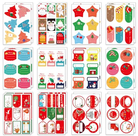 Lotbun Adesivi di sigillamento di Natale,etichetta di Natale Autoadesivi Regalo Adesivi per Imballaggio Regalo Festival Fai da te Decorazione (162)