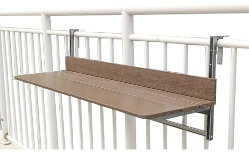 Balkontisch Hängend, Balkongeländer Tisch, Klappbar Balkonhängetisch, Balkontisch Zum Einhängen, Höhenverstellbar Balkontisch Klappbar Hängetisch, Balkon Hängetisch Klappbar Für Terrasse Garten(27x100