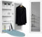 Organizedlife Armadio da stiro con specchio, supporto in metallo, pieghevole e nascosto per risparmiare spazio, bianco