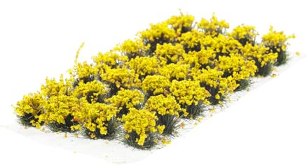 VOSAREA 1 Box Mini Flower Cluster Decor Micro Landscape Flower Cluster Decorative Resin Yellow Lifelike Easy to Carry for Railway Layout and Mini Garden