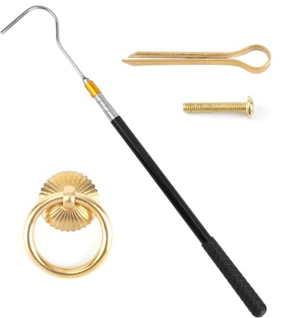 Kit Sistema di Discesa Scala, Asta di Discesa Scala Soffitta Fino a 162,5cm e Gancio per Sistema di Discesa Soffitta per Armadi Cassettiere Credenze