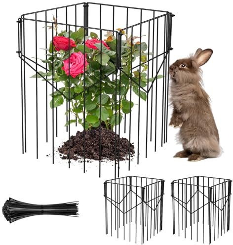 UNIFAMILY 12 Stück Metall-Pflanzenschutz von Tieren, 40 cm, robuste Pflanzkäfige für Outdoor-Pflanzen, Draht-Pflanzenschutz, Gartenschutz vor Eichhörnchen für Gartenbarrierenzaun