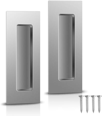 Gudui 150mm Sliding Door Handles Recessed Flush Door Finger Pull Stainless Steel for Barn Door, Pocket Door, Kitchen, Cupboard, Cabinet, Closet, 2 Pack