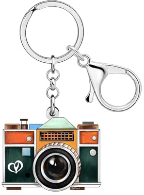BAMAY Acrylique Appareil photo Porte-clés Vintage Bijoux 90s 80s Accessoires Nostalgia Cadeaux pour Femmes Filles Photographers Porte-monnaie de Filles Charms