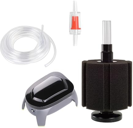AIROX Aquarium Filter and Air Pump Set | Fish Tank Internal Filter Set | Including Aerator Sponge Filter Backflow Preventer | Numerous Aquariums 200-300 Litres (Large)