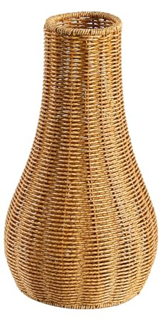 Vaso da pavimento, supporto per fiori in tessuto, 25 cm, design rustico in stile country, vaso per piante secche, vasi floreali per centrotavola, soggiorno, espositore per mensole, camera da letto