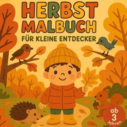 Herbst Malbuch für kleine Entdecker ab 3 Jahren: faszinierende Ausmalbilder für kreative Herbsttage! Ein tolles Geschenk zur Förderung der Kreativität und Feinmotorik.