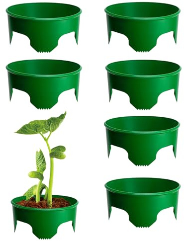 Byuexhp Anillos de crecimiento para plantas, 6 piezas de collar de jardín, borde protector redondo, para terraza, exterior, jardín, invernadero, arbusto, parterres