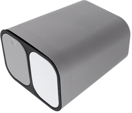 OFFIGAM de Tapa Color Basura Plástico Doble 15l Compartimento Cubo Gris para Reciclaje Doméstico Cocina y Baño