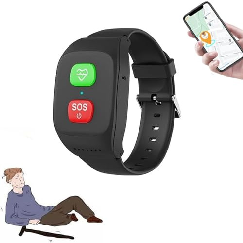 Bracelet SOS pour seniors avec détection de chute, montre connectée d'alerte de chute pour personnes âgées, bracelet de sécurité GPS pour seniors, bouton d'assistance d'urgence avec suivi de local