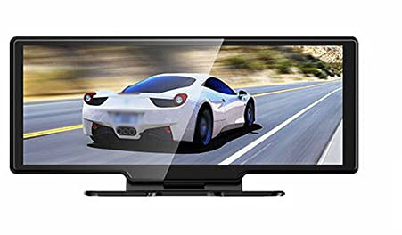 Akozon Cámara de Tablero DVR 4K Grabadora de Conducción Delantera y Trasera con Pantalla Táctil de 10,26 Pulgadas Auto FM WiFi G-Sensing