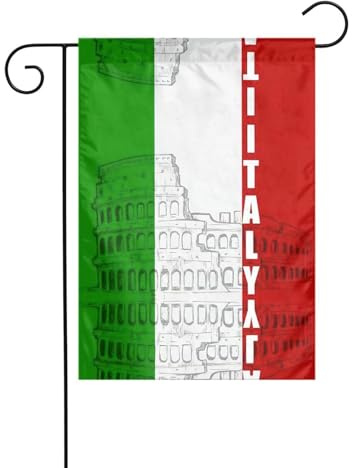 Bandera italiana del Coliseo Romano de 12 x 18 pulgadas, bandera vertical de doble cara, bandera decorativa para interiores y exteriores, banderas de jardín