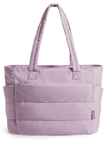 bagsmart Handtasche Damen Arbeitstasche Puffer Shopper Tasche Tote Bag 20L | Leicht Handtaschen mit Laptopfach Mehreren Fächern, Laptoptasche Lehrertasche Schultasche für Uni Arbeit Reise Shop Schule