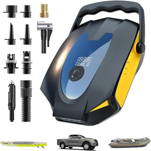 50PSI Electric Paddle Board, Dual Motor SUP Air Pump for Inflation and Deflation,Multifunctional Auto-Off Sup Inflator Pump Electric for Stand Up Paddle Boards,Cars,Air Mattress, etc. (V-SUPE)