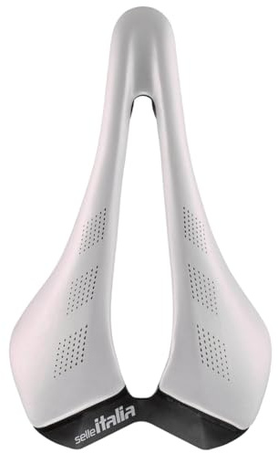 Selle Italia SLR Advan Opal - Sellino per bicicletta, leggero, con guide in acciaio, colore: Bianco