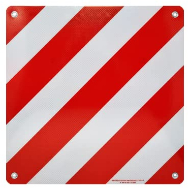 4R Quattroerre.it 1561 Reflektierendes Warnschild aus Aluminium für hervorstehende Lasten, Rot und Weiß, genehmigt