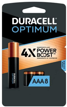 Duracell Optimum AAA Batteries | 8 Count | Long Lasting Triple A Battery | Alkaline AAA Battery