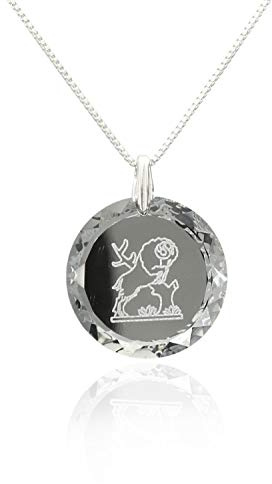Damen Halskette 925 Silber Sternzeichen Tierkreiszeichen hergestellt mit Swarovski®Kristall Farbe Crystal Silber