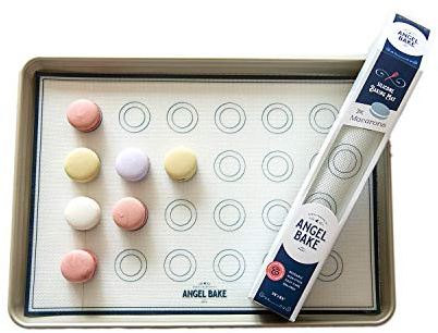 SAENA BAKING CO Silicone Baking Mat Set for Macarons – Non-Stick, Reusable, Food-Safe Baking Mats for Cookies, Pastries, and More – Perfect for Baking Sheets and Ovens – Pack of 2, 16.5 x 11.6