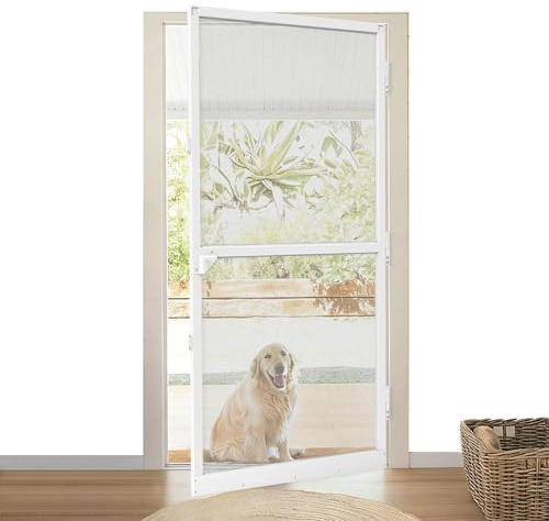 LZQ Insect Screen Moustiquaire professionnelle pour porte jusqu'à 120 x 240 cm Blanc 120 x 240 cm