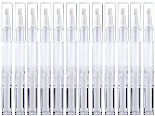 Stylo à Huile Ongles avec Pinceau, 3ml Stylo à Huile Vide Cuticules Applicateur Conteneur Tube pour Vernis à Ongles, Cils Croissance Liquide, Mascara, Gloss à Lèvres, Vernis Dent (12 Pièces)