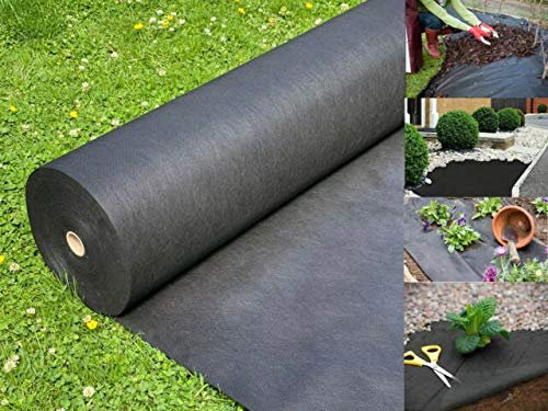 Almineez Heavy Duty Weed Control Fabric Membrane Garden Landscape Ground Cover Sheet For Driveways Pathways Patio Block Paving Gravel Path 8m x 1.5m