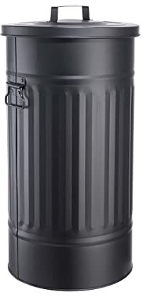 BUTLERS Retro Mülltonne Oskar 40l Mülleimer mit Deckel und Tragegriffen | Küche Abfalleimer ideal als Mülleimer für gelben Sack, Pfandbehälter, Futtertonne, Wäschetonne und Papierkorb