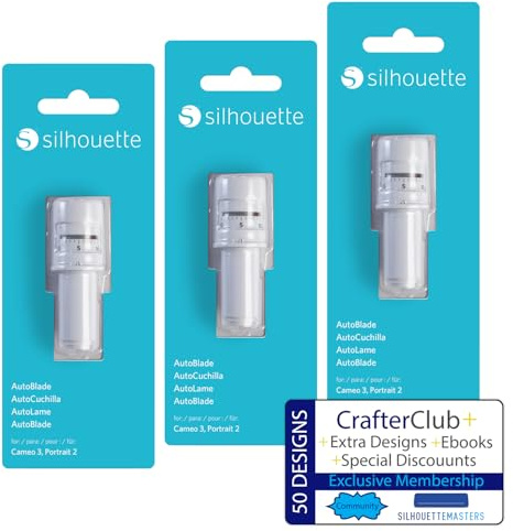 Silhouette Autoblade Ersatzklingen für Cameo 3 und Portrait 2-50, kostenlose Designs, 3 Stück