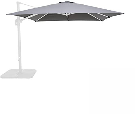 Oviala Toile pour Parasol déporté 3x3m Anthracite - Malaga, Brescia et Palma