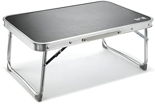 Trail Low Camping Table Folding Lightweight Lockable Aluminium Frame with Handle W60cm x D40cm x H26cm Black