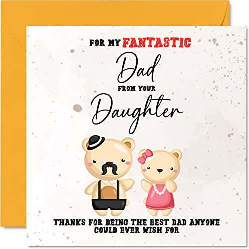 Stuff4 Besondere Geburtstagskarte für Vater, Fantasischer Vater | Happy Birthday Karte von Tochter, Vatergeschenke, 145 mm, sentimentale Vatertags-Grußkarten, Geschenk für Papa