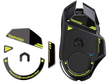 TALONGAMES Curved Edges Ultra Strong Glass Mouse Feet Skates Compatible with Logitech G502 Wireless Gaming Mouse Feet Replacement,Super Smooth Glide Fast and Durable Sole (Black)